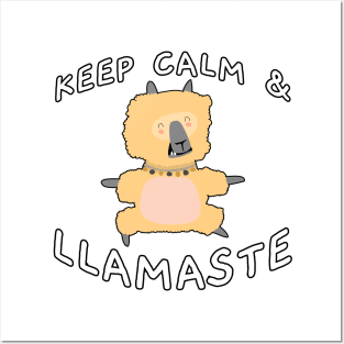 Keep Calm And Llamaste Pose 5 Posters and Art